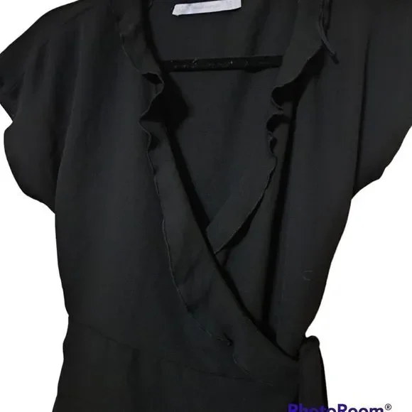 ZARA Trafaluc Collection Black Wrap Blouse - Picture 3 of 5